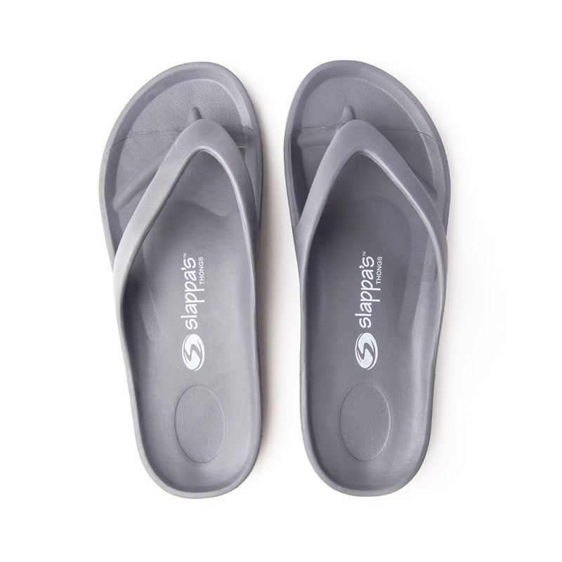 Slappa's Arch Support Thongs - Silver Grey