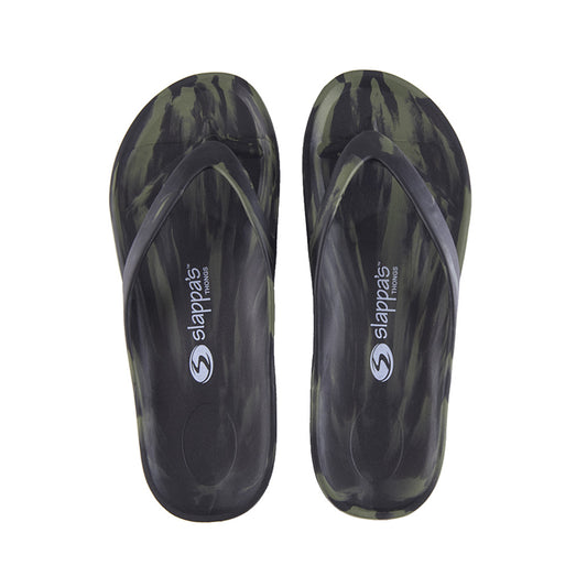 Slappa's Arch Support Thongs - Black Army